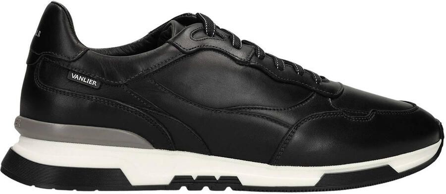 Van Lier Heren Zwarte leren sneakers