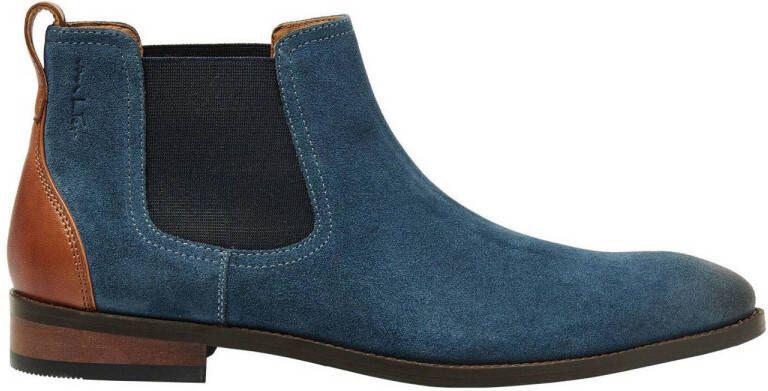 Van Lier Vienna suède chelsea boots blauw