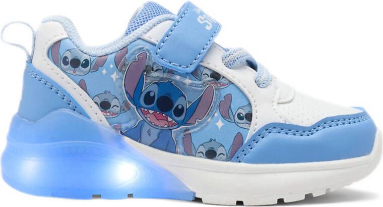 VanHaren Stitch sneakers met lichtjes blauw wit