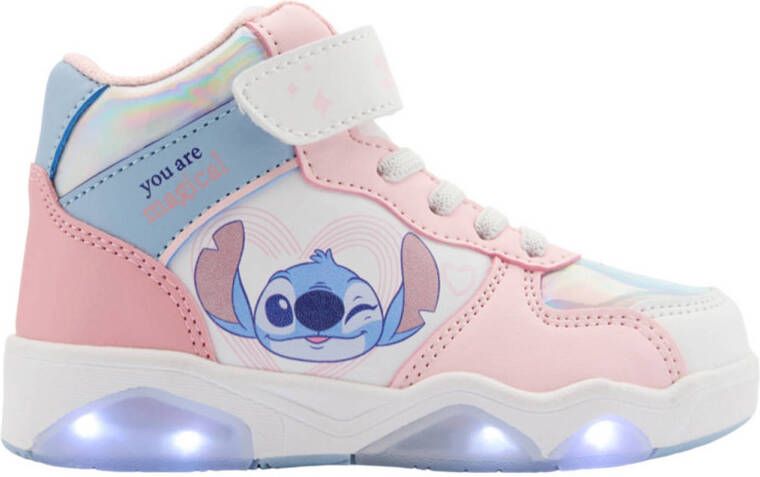 VanHaren Stitch sneakers met lichtjes roze wit