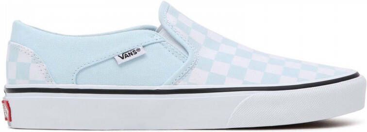 VANS Asher Slip On Checkerboard sneakers lichtblauw wit