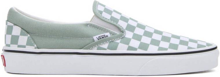 VANS Classic Slip-On Color Theory Checkerboard instappers lichtgroen wit
