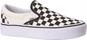Vans Classic Slip On Platform Sneakers Unisex Black And White Checker White