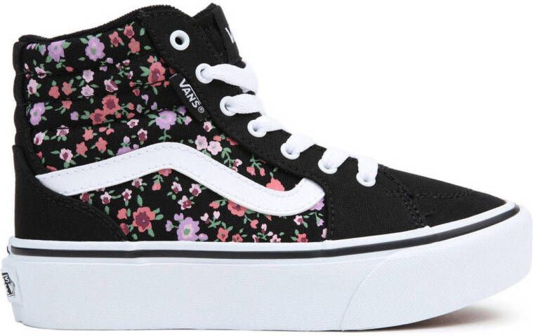 VANS Filmore Hi Platform Animal sneakers met bloemenprint zwart wit