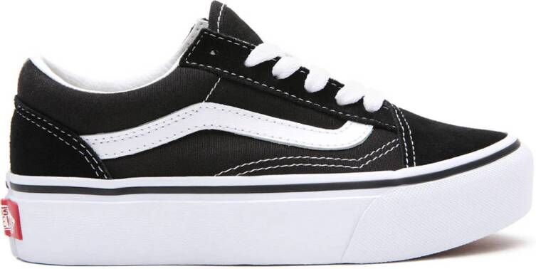 Vans Old Skool Platform sneaker zwart wit Leer Effen 33 Sneakers