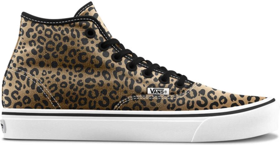 Vans Authentic Hi 2.0 katoenen sneakers met panterprint camel zwart