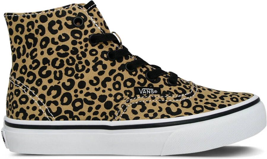 Vans Authentic Hi 2.0 Zip katoenen sneakers met panterprint camel zwart