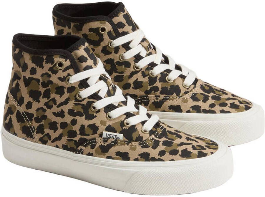 Vans Authentic sneakers met panterprint zwart camel - Foto 3