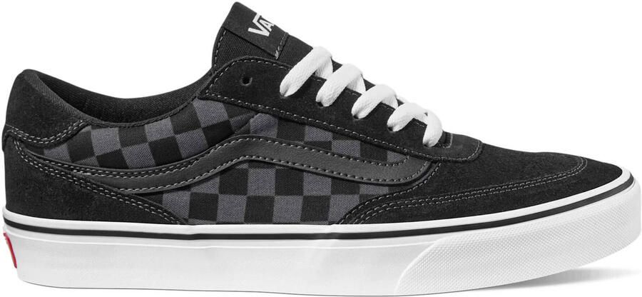 VANS Brooklyn LS Checkerboard suède sneakers zwart antraciet