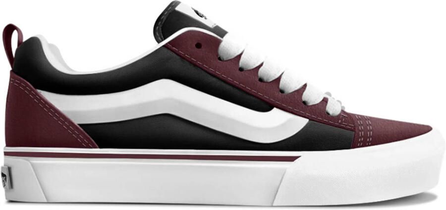 Vans Knu Skool katoenen sneakers donkerrood zwart