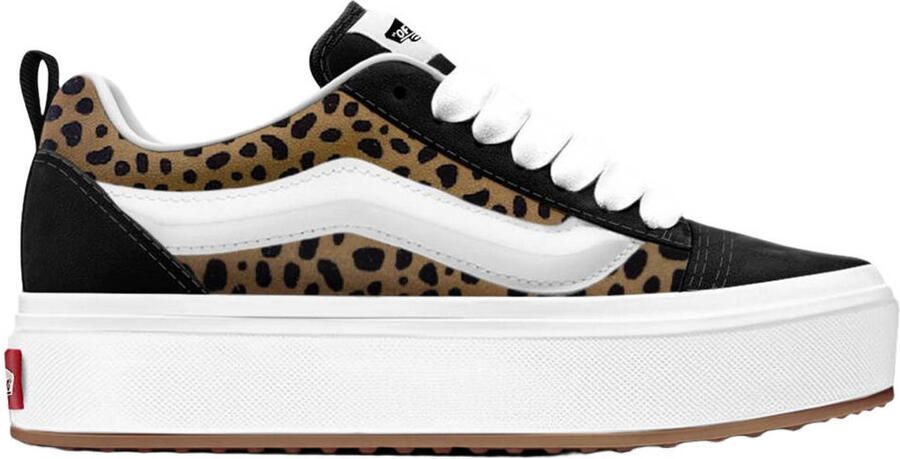 Vans Knu Skool Stacklite suède sneakers met panterprint camel zwart