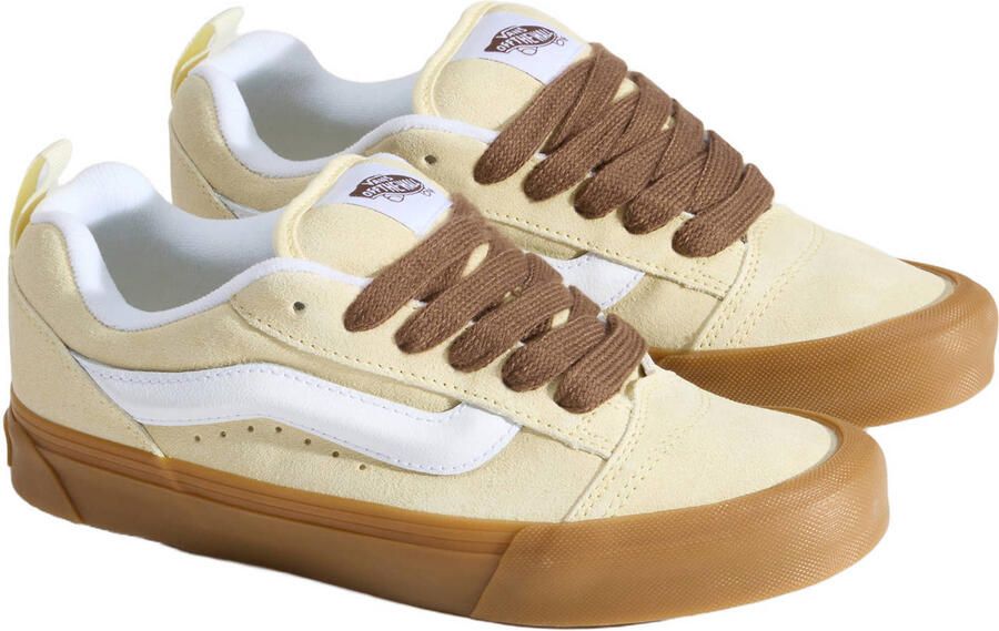 VANS KNU Skool suede sneakers lichtgeel wit - Foto 2