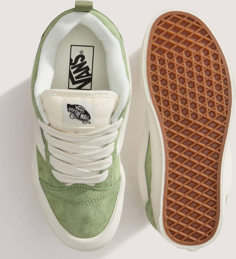 VANS KNU Skool suede sneakers olijfgroen wit - Foto 2