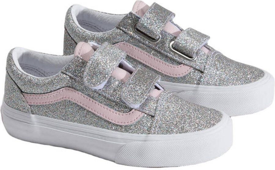 VANS Old Skool Glitter leren sneakers zilvergrijs lichtroze - Foto 2