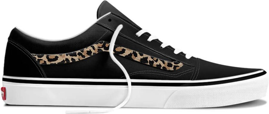 Vans Old Skool katoenen sneakers met panterprint zwart