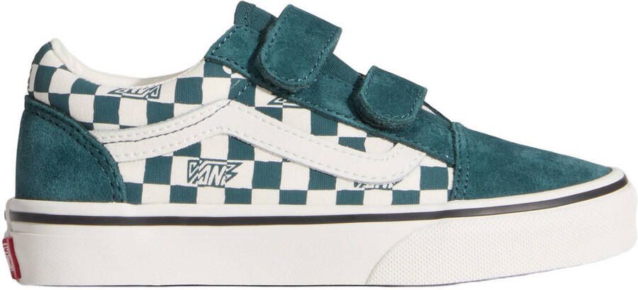 VANS Old Skool leren sneakers blauwgroen ecru