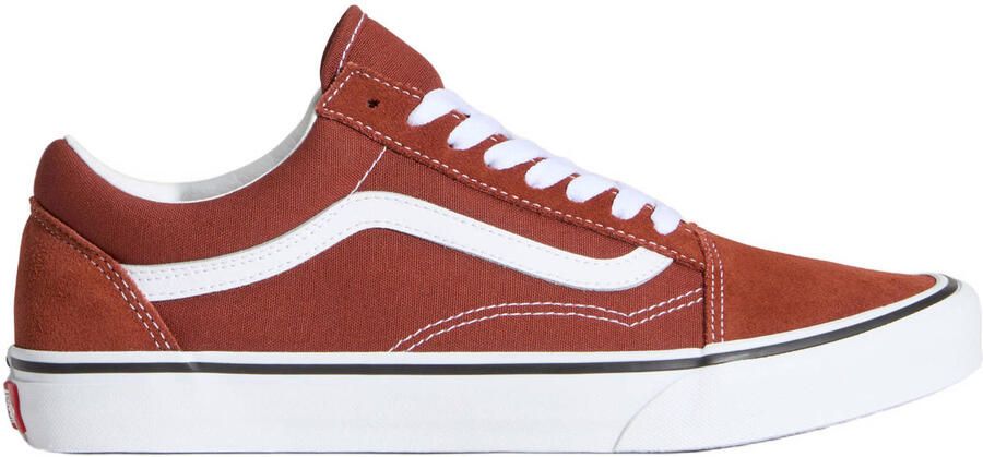 VANS Old Skool suede sneakers roodbruin wit