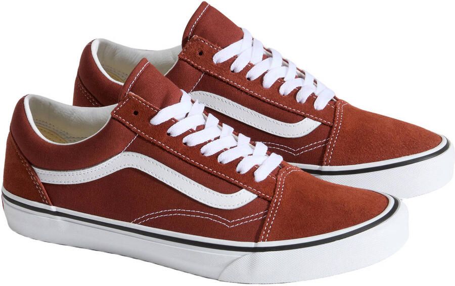 VANS Old Skool suede sneakers roodbruin wit - Foto 3