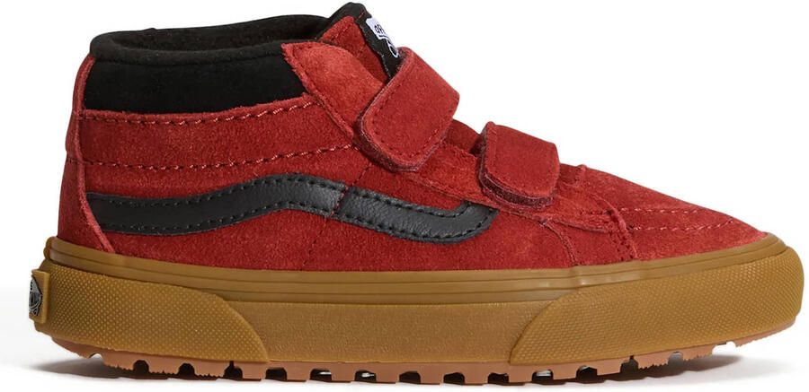 Vans Sk8-Mid V Insulated suède sneakers donkerrood zwart