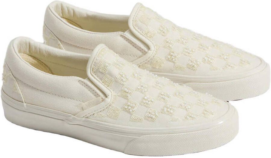 Vans Slip-On Checkerboard katoenen sneakers ecru wit - Foto 3