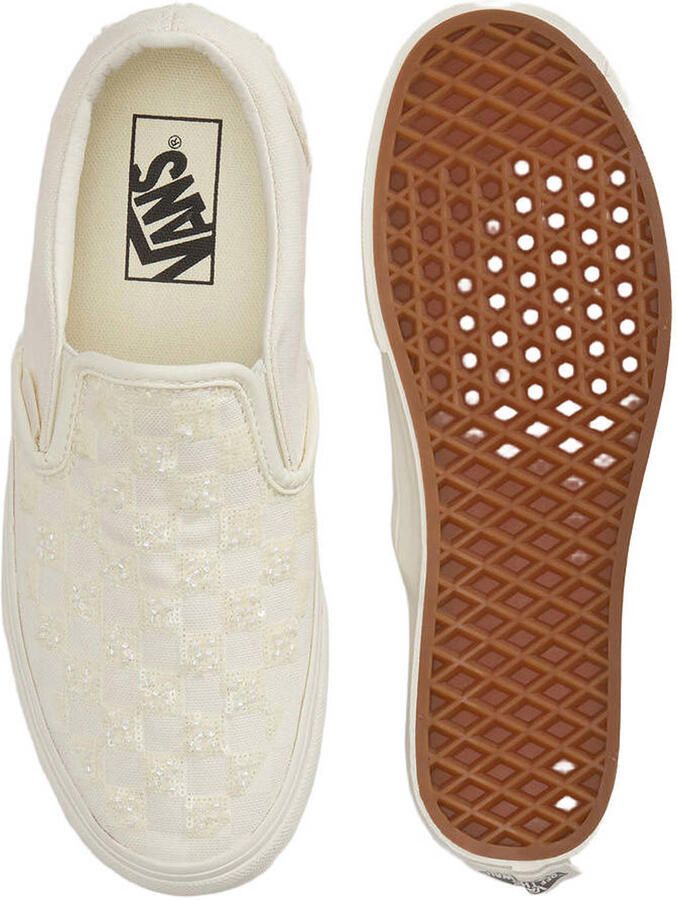 Vans Slip-On Checkerboard katoenen sneakers ecru wit - Foto 2