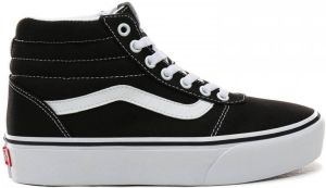 Vans Ward Hi Platform Sneakers (Canvas) Black True White