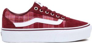 Vans Dames Wn Ward Patform Plaid Mix Port BORDEAU