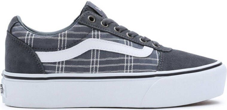 VANS Ward Plaid Platform sneakers grijs wit