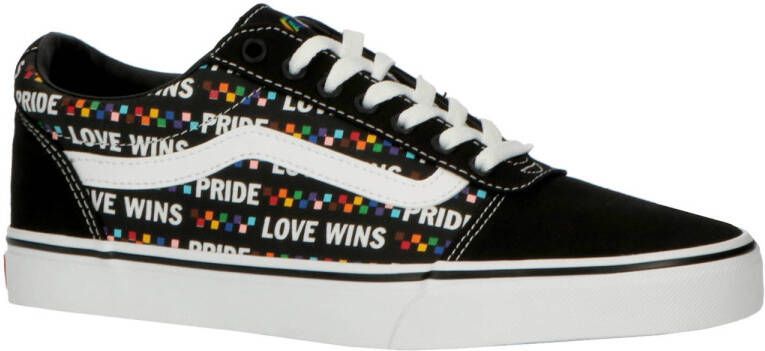 VANS Ward Pride sneakers zwart wit rood