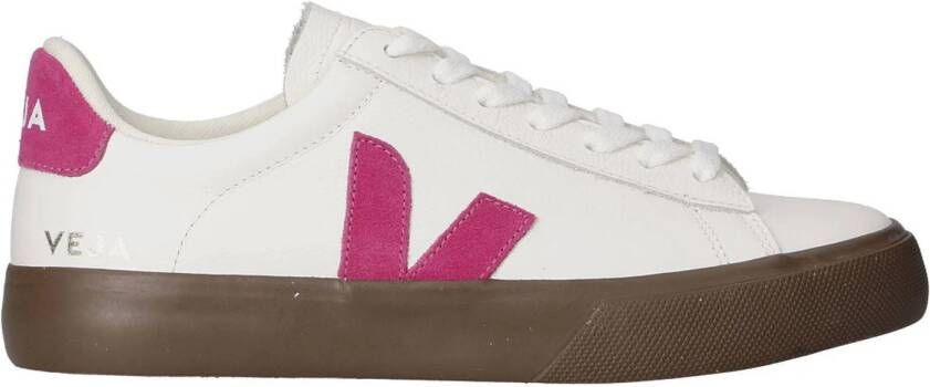 Veja Campo leren sneakers wit roze