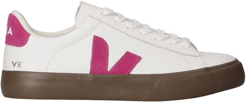 Veja Campo leren sneakers wit roze