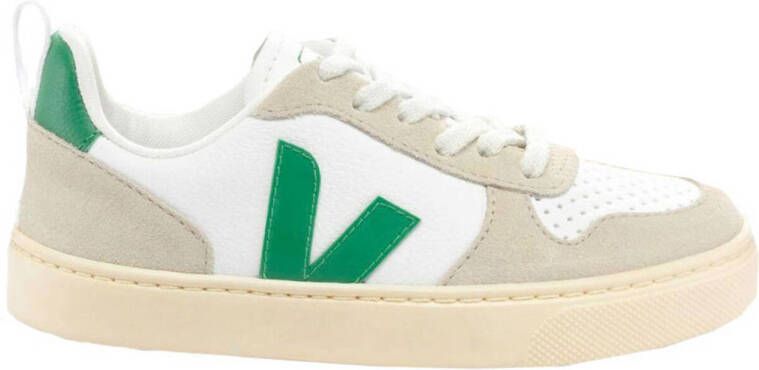 Veja leren sneakers wit groen Leer Meerkleurig 32
