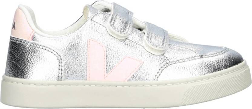 Veja SMALL V-12 leren sneakers zilver