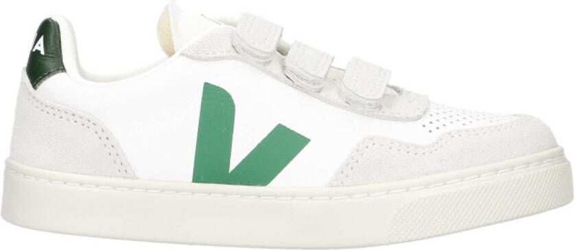 Veja Small V-90 leren sneakers wit groen