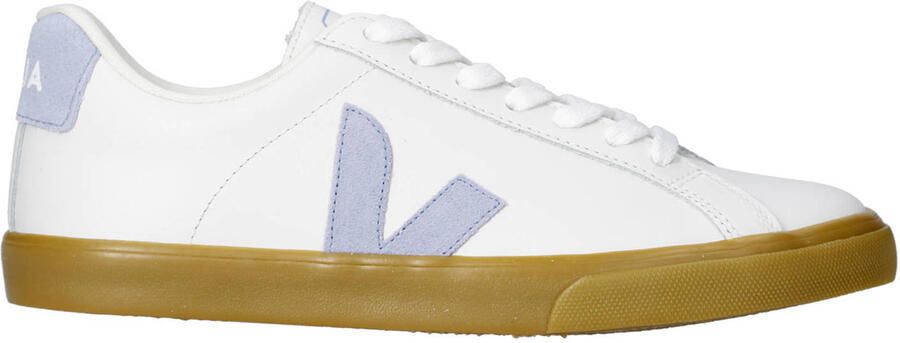 Veja Esplar Logo leren sneakers wit lichtblauw - Foto 1