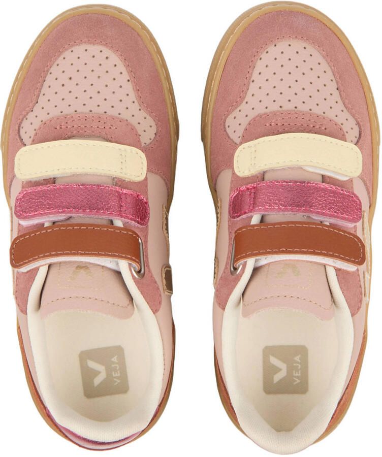 Veja Small V-10 leren sneakers lichtroze ecru