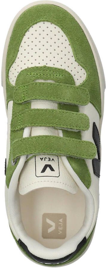 Veja Small V-10 leren sneakers wit groen - Foto 3