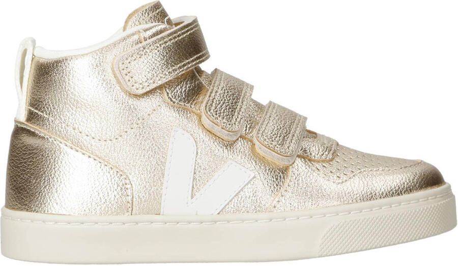 Veja Small V-10 Mid gevoerde leren sneakers champagne - Foto 3