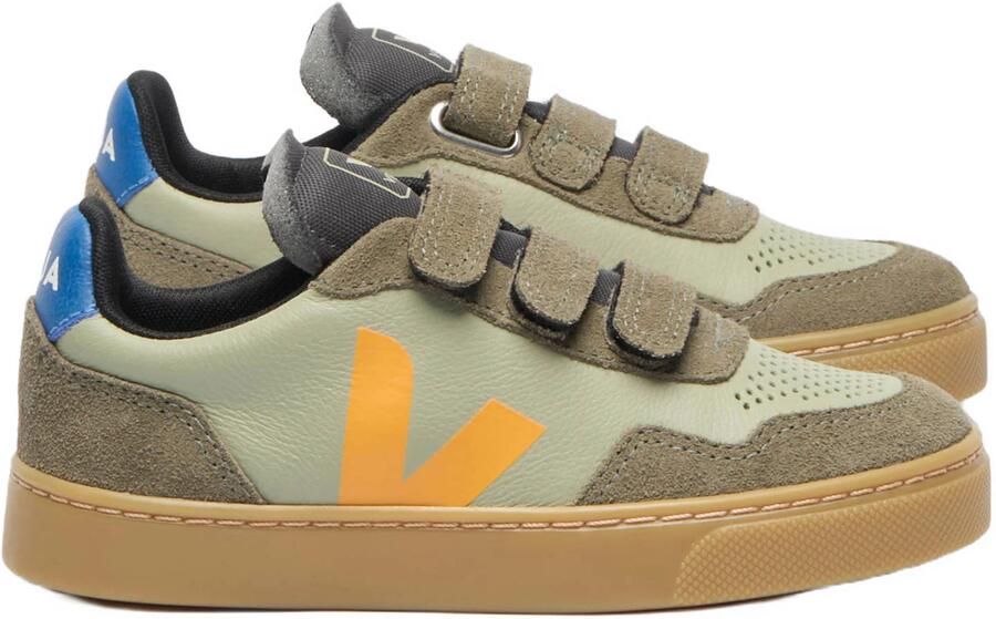 Veja Small V-90 leren sneakers khaki geel