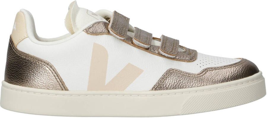 Veja Small V-90 leren sneakers wit brons