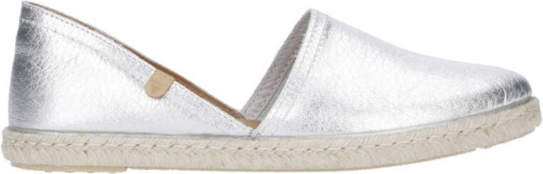 Verbenas Carmen Nucleo meal leren espadrilles zilver