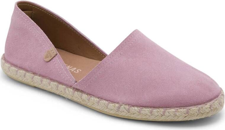 Verbenas Carmen Serraje leren espadrilles lichtroze
