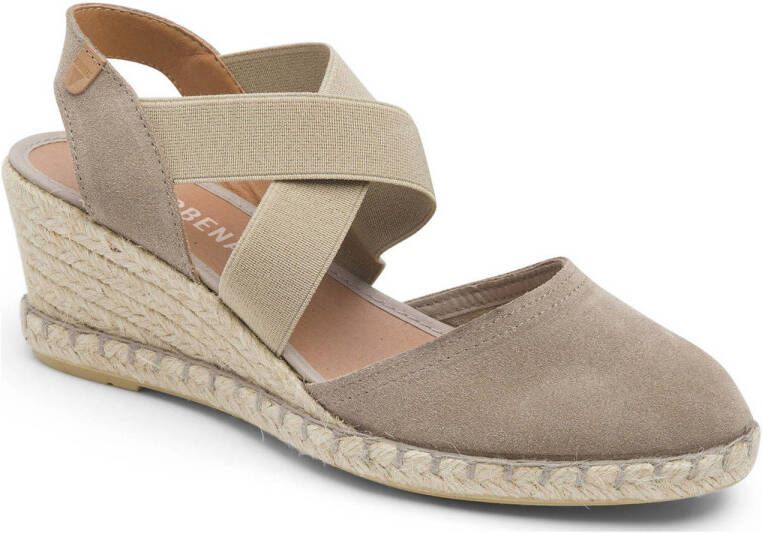 Verbenas Mila Serraje suède espadrilles taupe