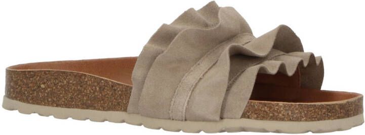 Verbenas Rocio Serranje volante suède slippers taupe