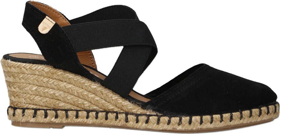 Verbenas Mila suède leren espadrilles zwart