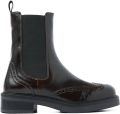 VIA VAI Enkelboots Dames Lucia Gina Leer Bruin - Donkerbruin