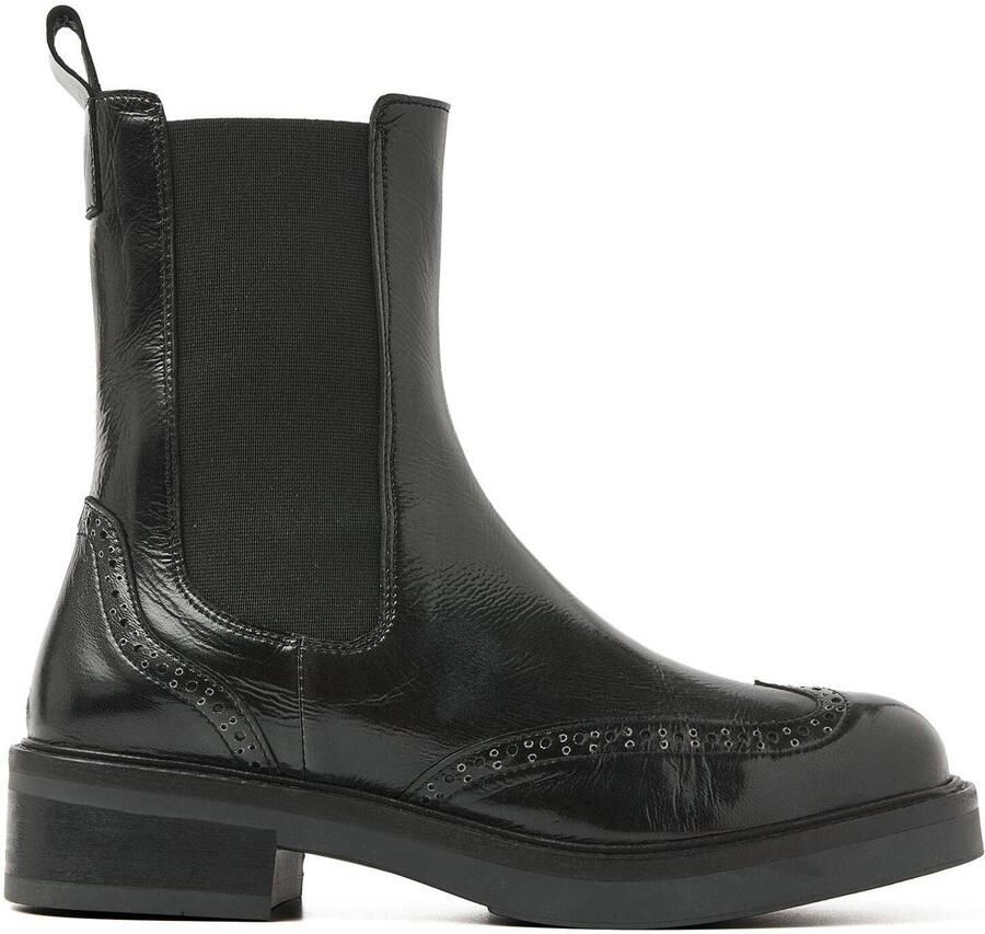 VIA VAI Enkelboots Dames Lucia Gina Leer Zwart