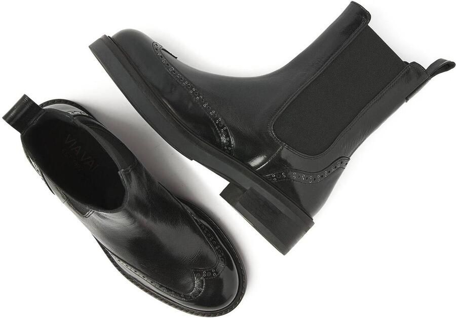 VIA VAI Enkelboots Dames Lucia Gina Leer Zwart - Foto 4