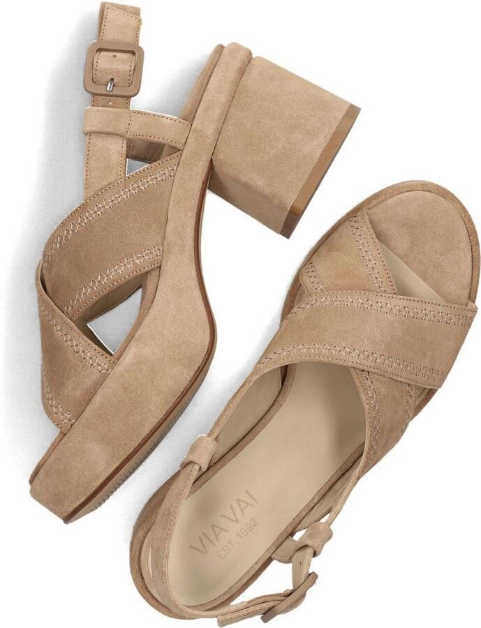 VIA VAI Elia Paisley | suède sandalen Beige Suede Sandalen met hak Dames - Foto 2