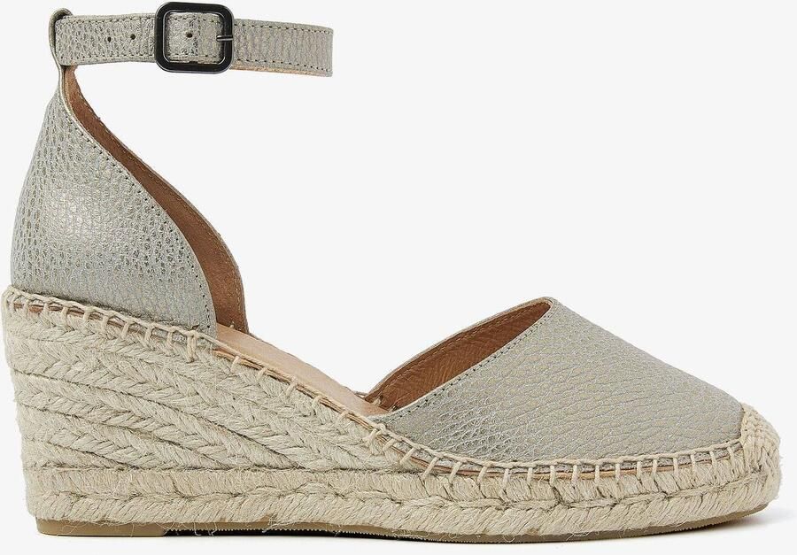VIA VAI Sandalen met Hak Dames Flora Braid Leer Grijs